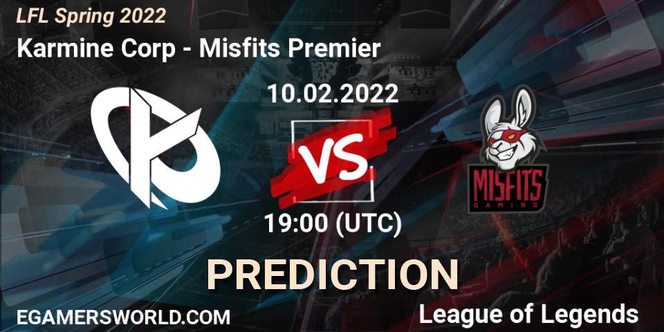 Karmine Corp vs Misfits Premier: Match Prediction. 10.02.2022 at 19:00, LoL, LFL Spring 2022