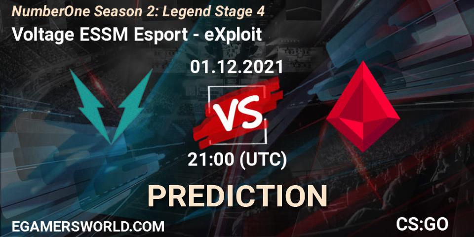 Voltage ESSM Esport vs eXploit: Match Prediction. 01.12.21, CS2 (CS:GO), NumberOne Season 2: Legend Stage 4