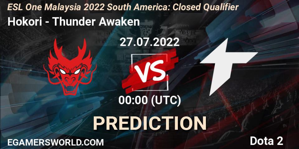 Hokori vs Thunder Awaken: Match Prediction. 27.07.2022 at 00:02, Dota 2, ESL One Malaysia 2022 South America: Closed Qualifier