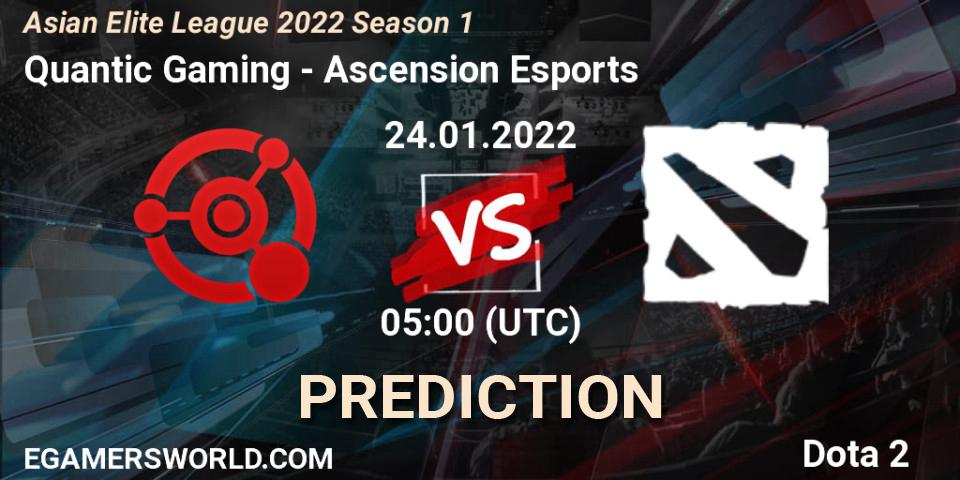 Quantic Gaming vs Ascension Esports: Match Prediction. 24.01.2022 at 05:00, Dota 2, Asian Elite League 2022 Season 1
