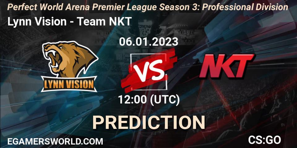 Lynn Vision vs Team NKT: Match Prediction. 06.01.23, CS2 (CS:GO), Perfect World Arena Premier League Season 3: Professional Division