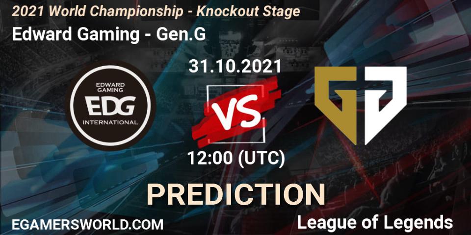 Edward Gaming vs Gen.G: Match Prediction. 31.10.2021 at 12:00, LoL, 2021 World Championship - Knockout Stage