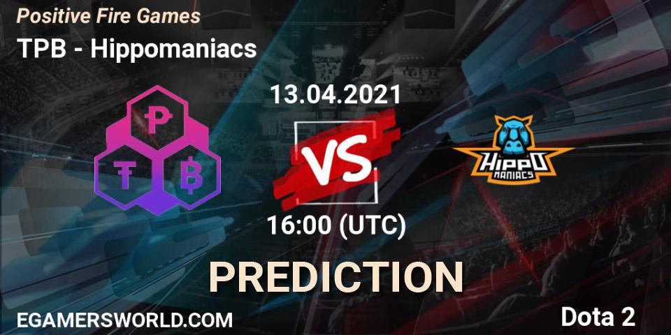 TPB vs Hippomaniacs: Match Prediction. 13.04.21, Dota 2, Positive Fire Games