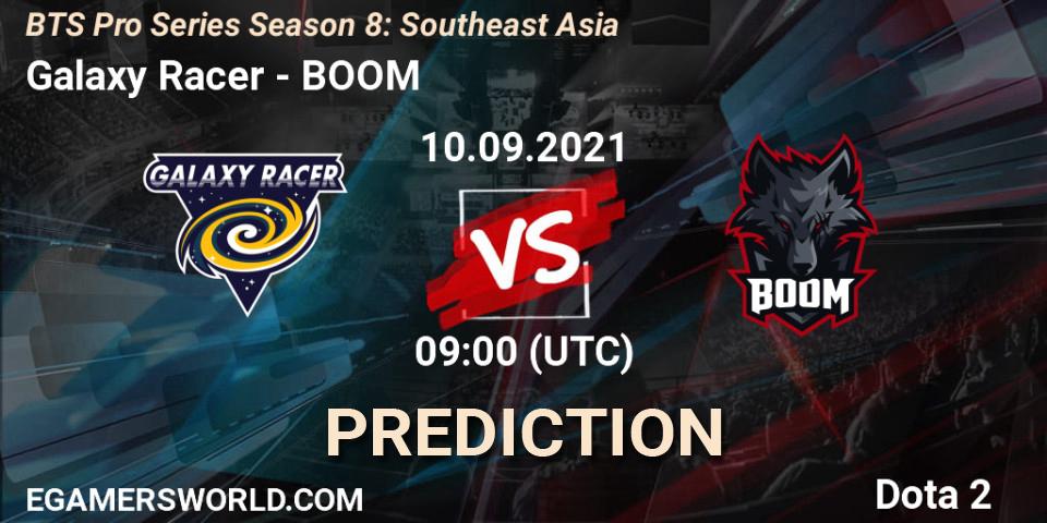 Galaxy Racer vs BOOM: Match Prediction. 10.09.2021 at 09:09, Dota 2, BTS Pro Series Season 8: Southeast Asia