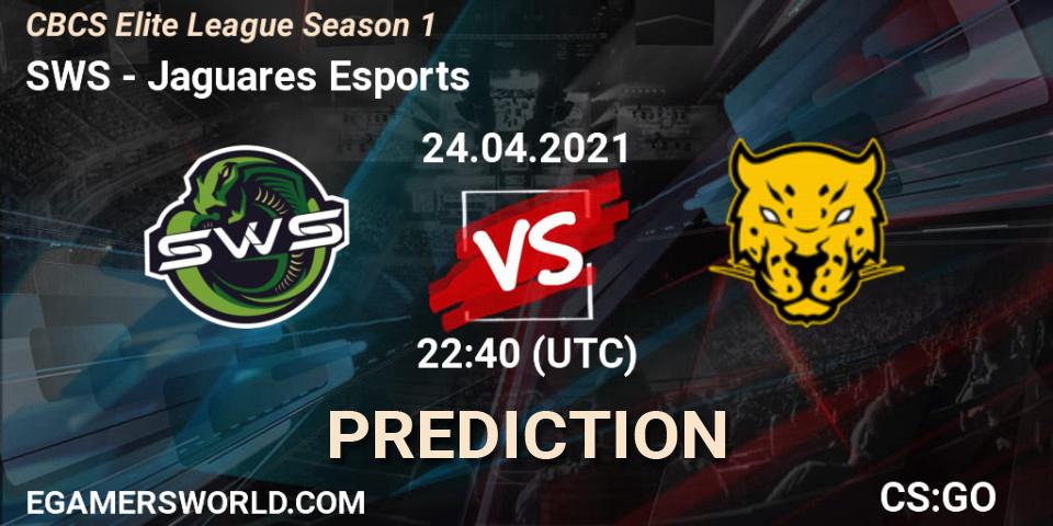 SWS vs Jaguares Esports: Match Prediction. 24.04.2021 at 22:40, Counter-Strike (CS2), CBCS Elite League Season 1