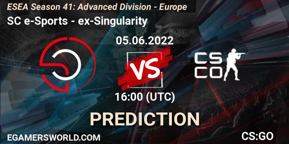 SC e-Sports vs ex-Singularity: Match Prediction. 05.06.22, CS2 (CS:GO), ESEA Season 41: Advanced Division - Europe