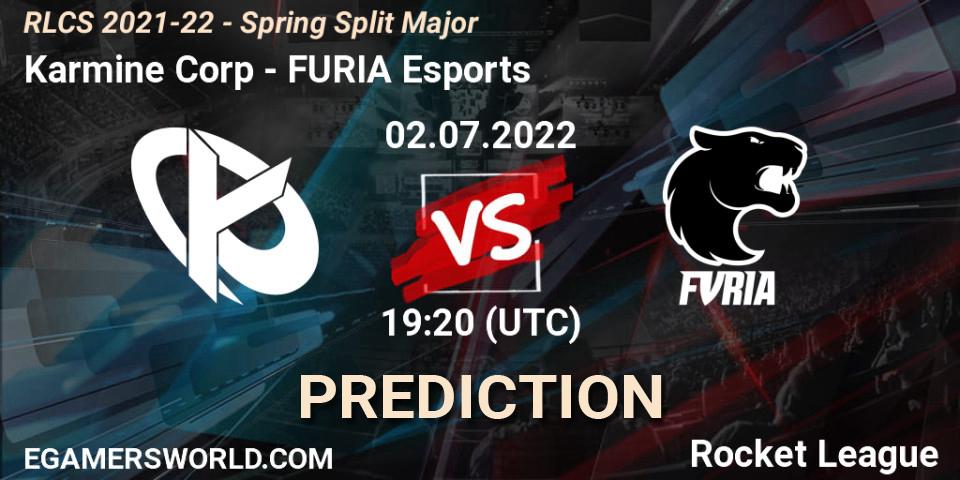 Karmine Corp vs FURIA Esports: Match Prediction. 02.07.2022 at 19:20, Rocket League, RLCS 2021-22 - Spring Split Major