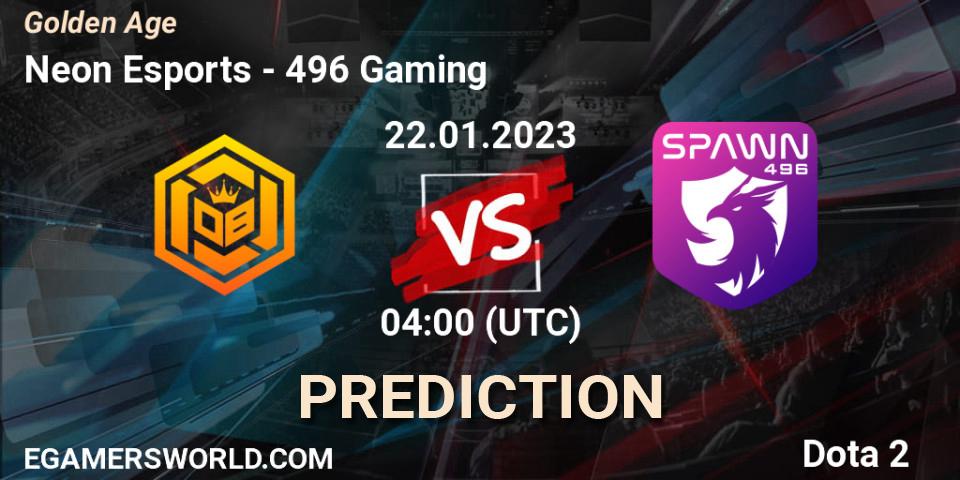 Neon Esports vs 496 Gaming: Match Prediction. 22.01.23, Dota 2, Golden Age