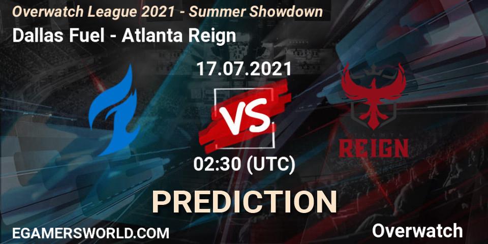 Dallas Fuel vs Atlanta Reign: Match Prediction. 17.07.21, Overwatch, Overwatch League 2021 - Summer Showdown