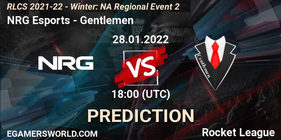 NRG Esports vs Gentlemen: Match Prediction. 28.01.2022 at 18:00, Rocket League, RLCS 2021-22 - Winter: NA Regional Event 2