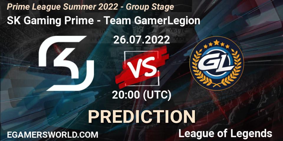 SK Gaming Prime vs Team GamerLegion: Match Prediction. 26.07.2022 at 20:00, LoL, Prime League Summer 2022 - Group Stage