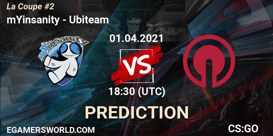 mYinsanity vs Ubiteam: Match Prediction. 03.04.2021 at 11:30, Counter-Strike (CS2), La Coupe #2