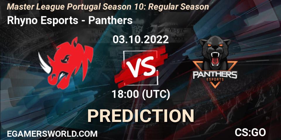 Rhyno Esports vs Panthers: Match Prediction. 03.10.2022 at 18:00, Counter-Strike (CS2), Master League Portugal Season 10: Regular Season