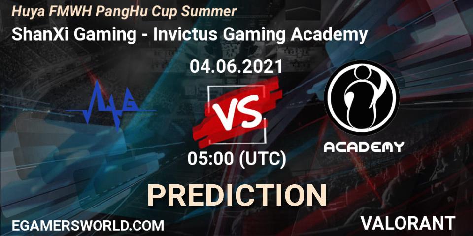 ShanXi Gaming vs Invictus Gaming Academy: Match Prediction. 04.06.2021 at 05:00, VALORANT, Huya FMWH PangHu Cup Summer