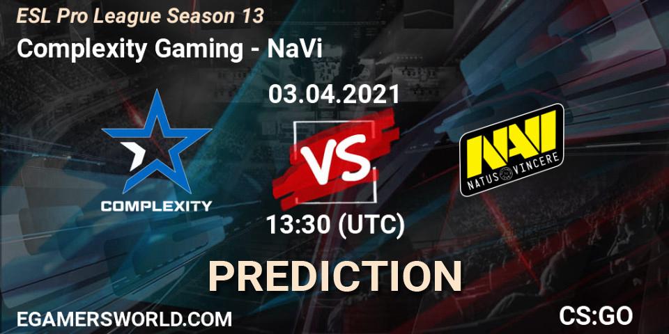 Complexity Gaming vs NaVi: Match Prediction. 03.04.21, CS2 (CS:GO), ESL Pro League Season 13