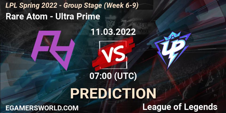 Rare Atom vs Ultra Prime: Match Prediction. 11.03.2022 at 09:00, LoL, LPL Spring 2022 - Group Stage (Week 6-9)