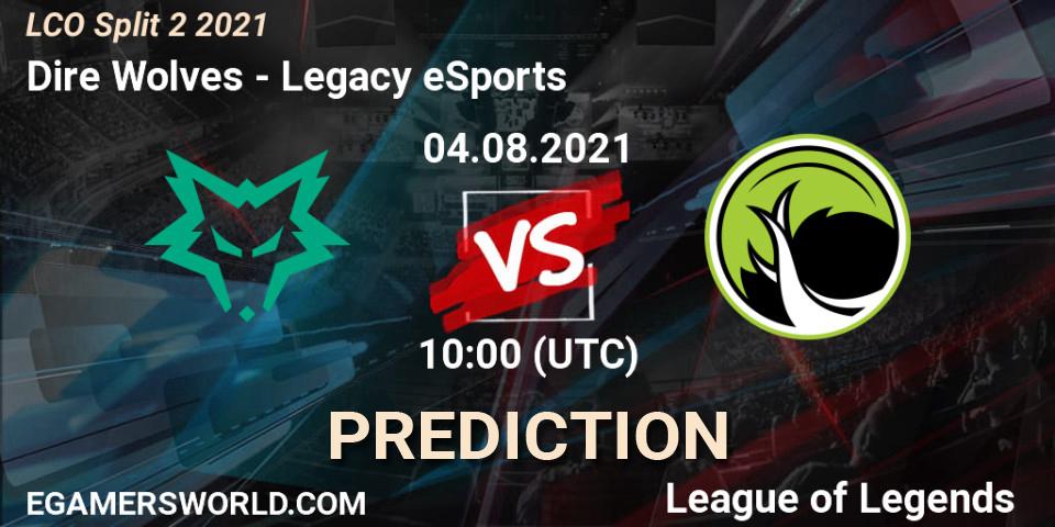 Dire Wolves vs Legacy eSports: Match Prediction. 04.08.21, LoL, LCO Split 2 2021