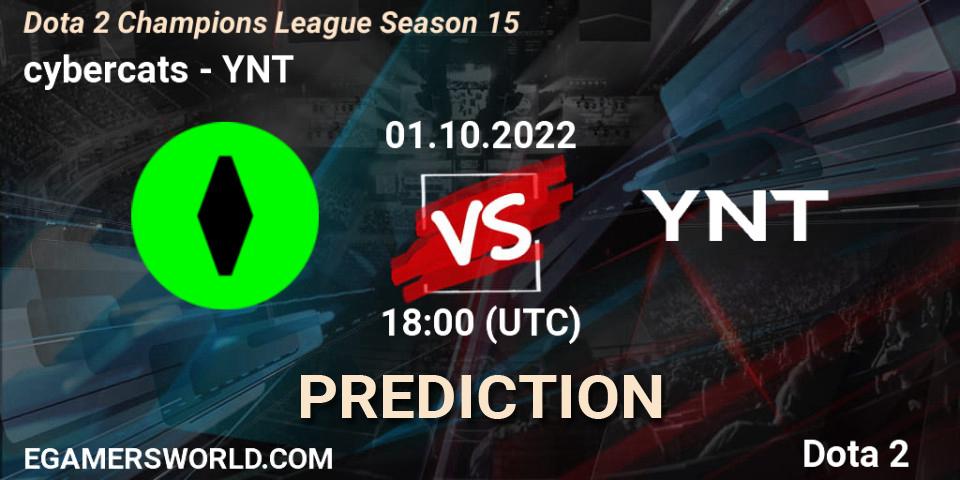 cybercats vs YNT: Match Prediction. 01.10.2022 at 18:00, Dota 2, Dota 2 Champions League Season 15