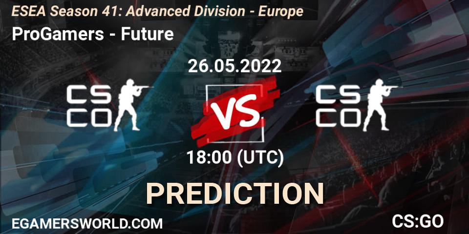 ProGamers vs Future: Match Prediction. 26.05.2022 at 18:00, Counter-Strike (CS2), ESEA Season 41: Advanced Division - Europe