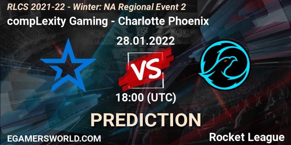 compLexity Gaming vs Charlotte Phoenix: Match Prediction. 28.01.2022 at 18:00, Rocket League, RLCS 2021-22 - Winter: NA Regional Event 2