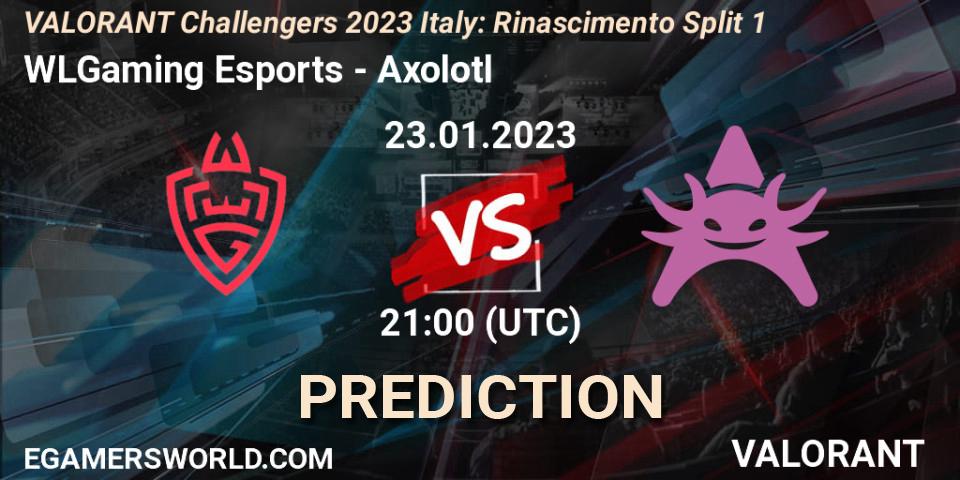 WLGaming Esports vs Axolotl: Match Prediction. 23.01.2023 at 22:00, VALORANT, VALORANT Challengers 2023 Italy: Rinascimento Split 1