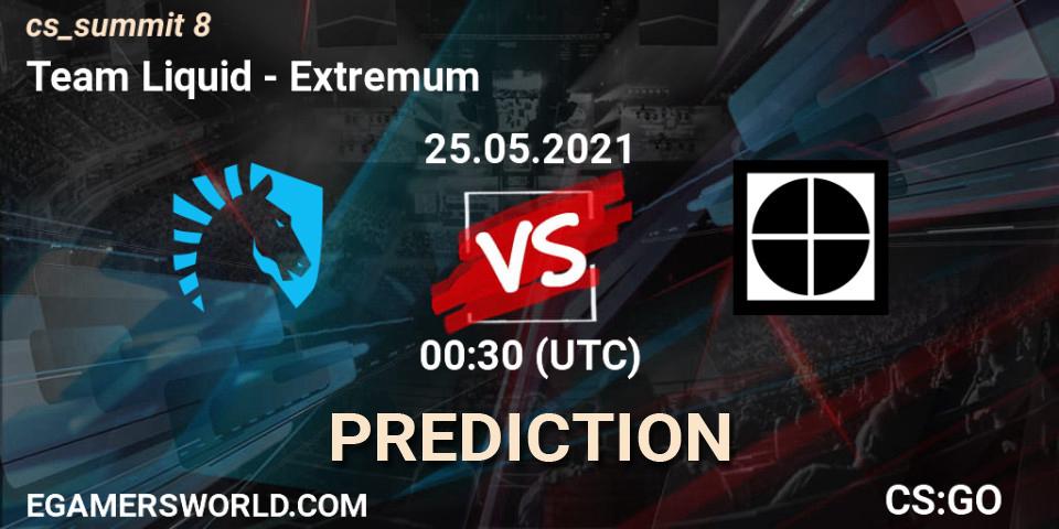 Team Liquid vs Extremum: Match Prediction. 25.05.2021 at 00:30, Counter-Strike (CS2), cs_summit 8