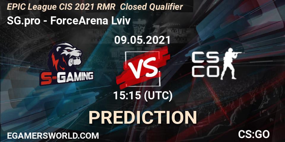 SG.pro vs ForceArena Lviv: Match Prediction. 09.05.2021 at 15:15, Counter-Strike (CS2), EPIC League CIS 2021 RMR Closed Qualifier