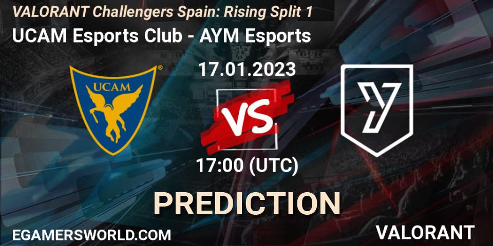 UCAM Esports Club vs AYM Esports: Match Prediction. 17.01.2023 at 17:20, VALORANT, VALORANT Challengers 2023 Spain: Rising Split 1