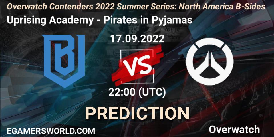 Uprising Academy vs Pirates in Pyjamas: Match Prediction. 17.09.22, Overwatch, Overwatch Contenders 2022 Summer Series: North America B-Sides