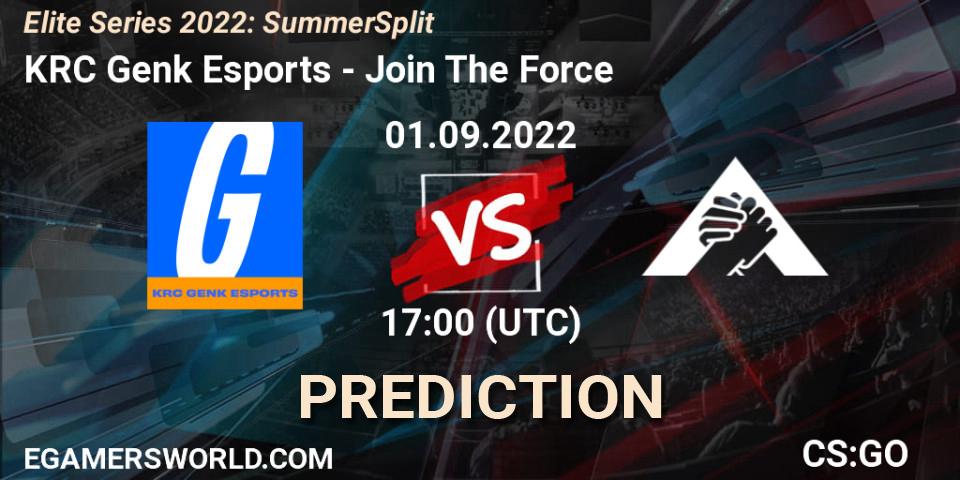 KRC Genk Esports vs JoinTheForce: Match Prediction. 01.09.2022 at 17:00, Counter-Strike (CS2), Elite Series 2022: Summer Split