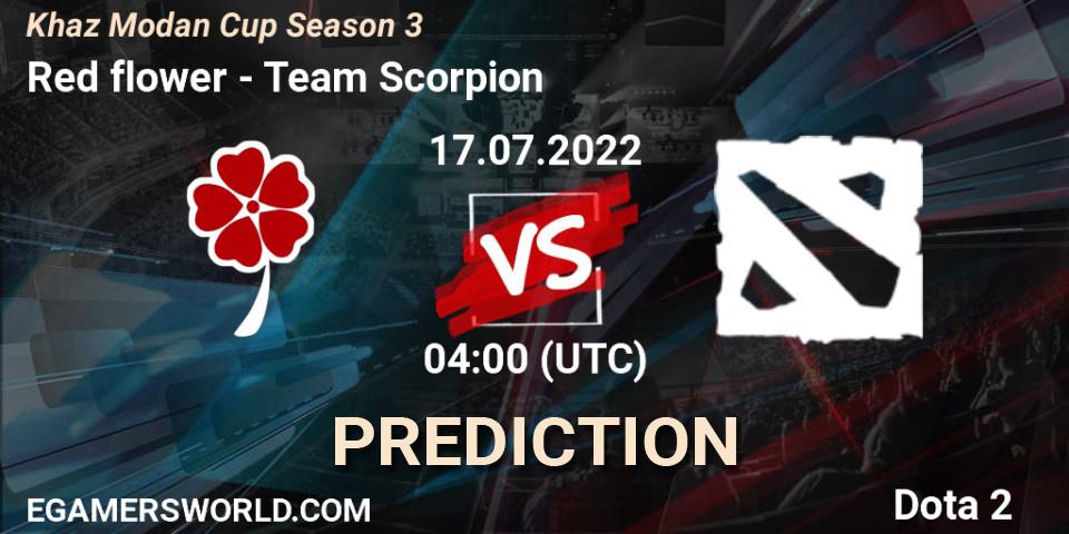 Red flower vs Team Scorpion: Match Prediction. 17.07.2022 at 04:18, Dota 2, Khaz Modan Cup Season 3