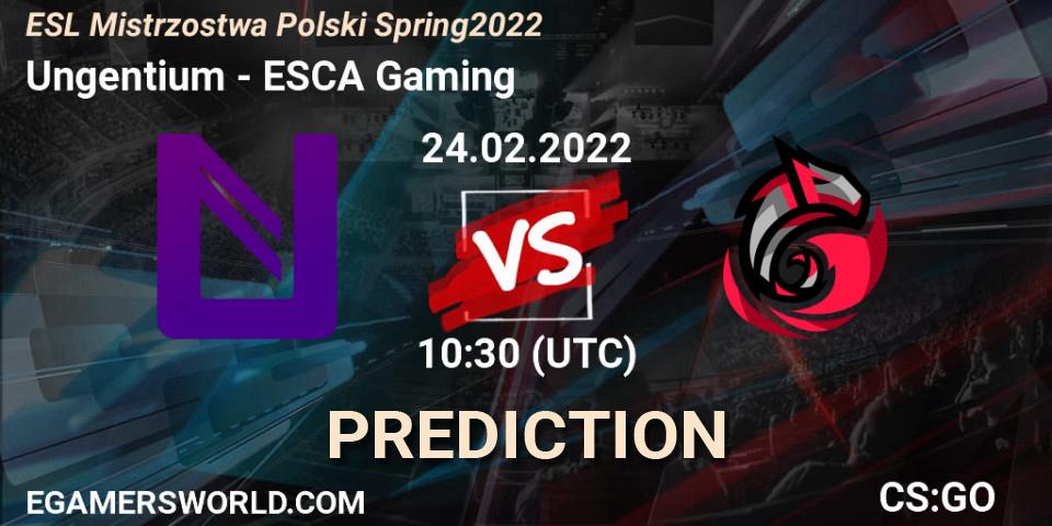 Ungentium vs ESCA Gaming: Match Prediction. 24.02.2022 at 13:30, Counter-Strike (CS2), ESL Mistrzostwa Polski Spring 2022