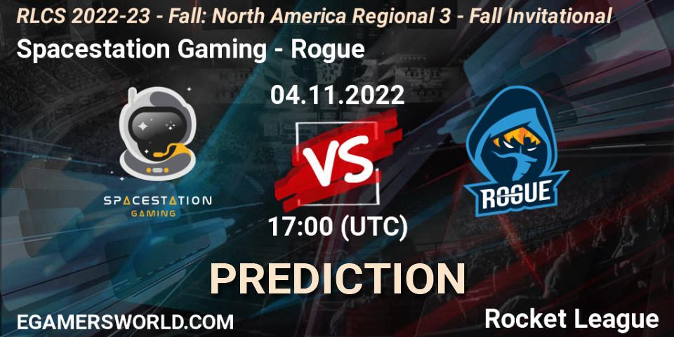 Spacestation Gaming vs Rogue: Match Prediction. 04.11.22, Rocket League, RLCS 2022-23 - Fall: North America Regional 3 - Fall Invitational
