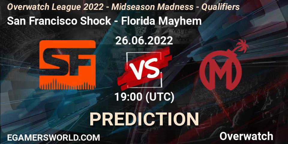 San Francisco Shock vs Florida Mayhem: Match Prediction. 26.06.2022 at 19:00, Overwatch, Overwatch League 2022 - Midseason Madness - Qualifiers