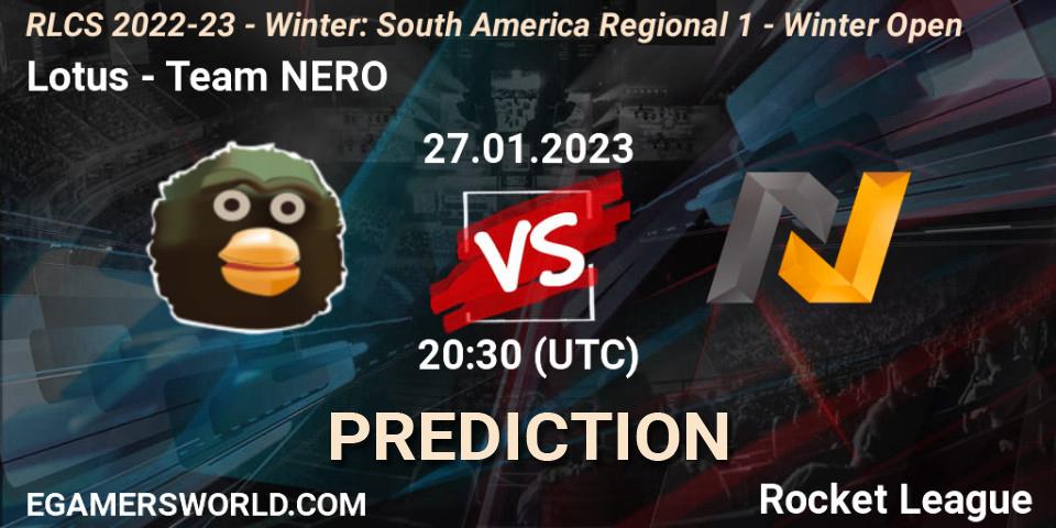 Lotus vs Team NERO: Match Prediction. 27.01.23, Rocket League, RLCS 2022-23 - Winter: South America Regional 1 - Winter Open