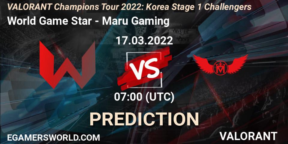 World Game Star vs Maru Gaming: Match Prediction. 17.03.22, VALORANT, VCT 2022: Korea Stage 1 Challengers