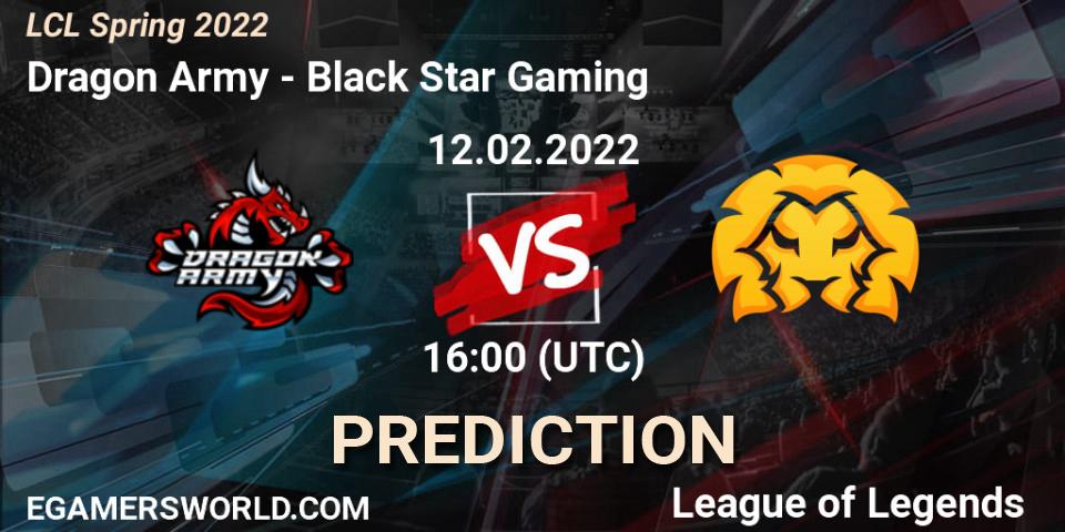 Dragon Army vs Black Star Gaming: Match Prediction. 12.02.22, LoL, LCL Spring 2022