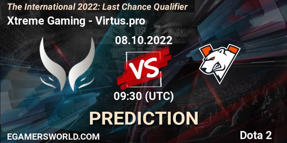 Xtreme Gaming vs Virtus.pro: Match Prediction. 08.10.2022 at 09:19, Dota 2, The International 2022: Last Chance Qualifier