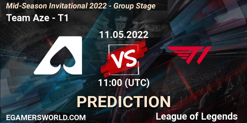 Team Aze vs T1: Match Prediction. 11.05.2022 at 11:20, LoL, Mid-Season Invitational 2022 - Group Stage