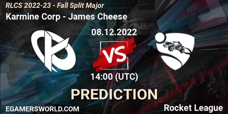 Karmine Corp vs James Cheese: Match Prediction. 08.12.2022 at 13:30, Rocket League, RLCS 2022-23 - Fall Split Major