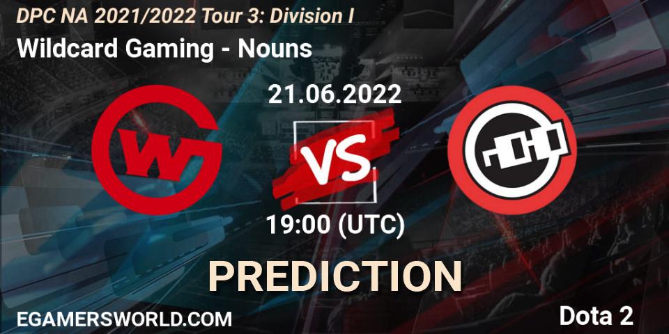 Wildcard Gaming vs Nouns: Match Prediction. 21.06.2022 at 20:42, Dota 2, DPC NA 2021/2022 Tour 3: Division I