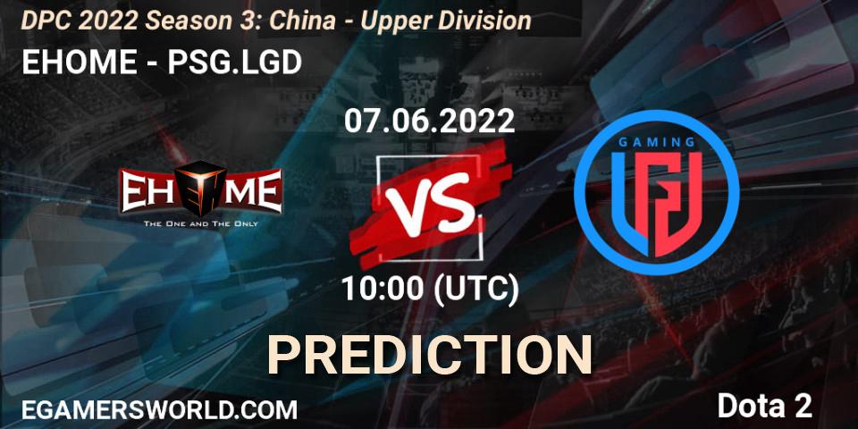 EHOME vs PSG.LGD: Match Prediction. 07.06.2022 at 10:11, Dota 2, DPC 2021/2022 China Tour 3: Division I