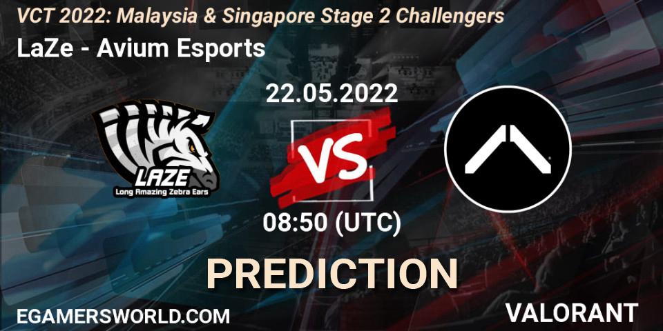 LaZe vs Avium Esports: Match Prediction. 22.05.2022 at 07:00, VALORANT, VCT 2022: Malaysia & Singapore Stage 2 Challengers