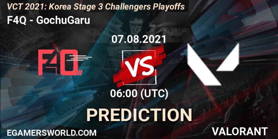 F4Q vs GochuGaru: Match Prediction. 07.08.2021 at 08:00, VALORANT, VCT 2021: Korea Stage 3 Challengers Playoffs