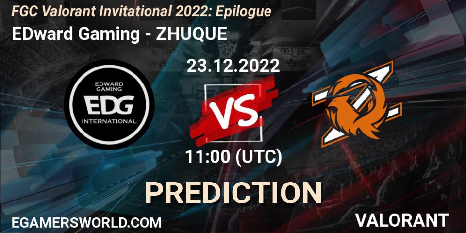 EDward Gaming vs ZHUQUE: Match Prediction. 23.12.2022 at 11:00, VALORANT, FGC Valorant Invitational 2022: Epilogue