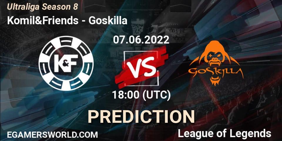 Komil&Friends vs Goskilla: Match Prediction. 07.06.2022 at 18:00, LoL, Ultraliga Season 8