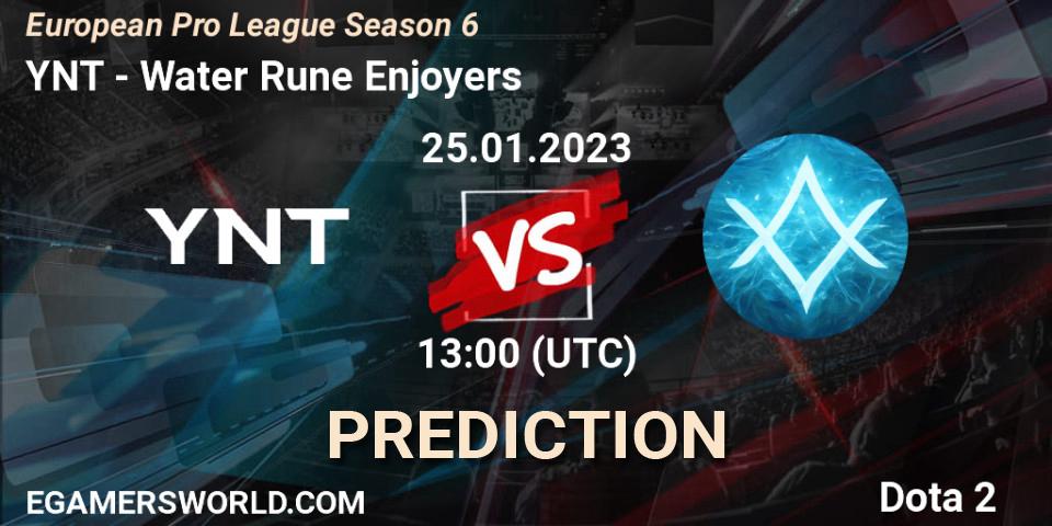 YNT vs Water Rune Enjoyers: Match Prediction. 25.01.2023 at 12:58, Dota 2, European Pro League Season 6