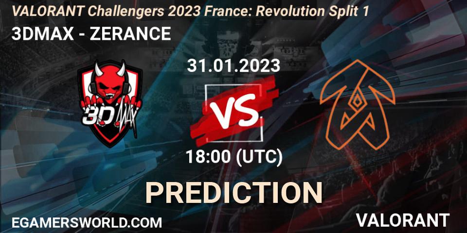3DMAX vs ZERANCE: Match Prediction. 31.01.23, VALORANT, VALORANT Challengers 2023 France: Revolution Split 1