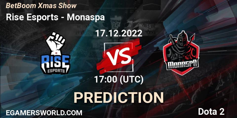 Rise Esports vs Monaspa: Match Prediction. 17.12.2022 at 17:01, Dota 2, BetBoom Xmas Show