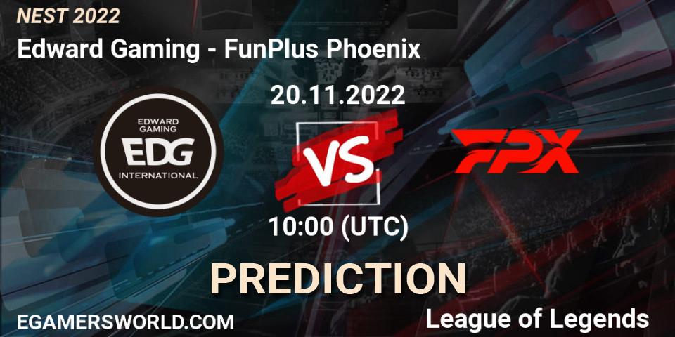 Edward Gaming vs FunPlus Phoenix: Match Prediction. 20.11.2022 at 10:00, LoL, NEST 2022